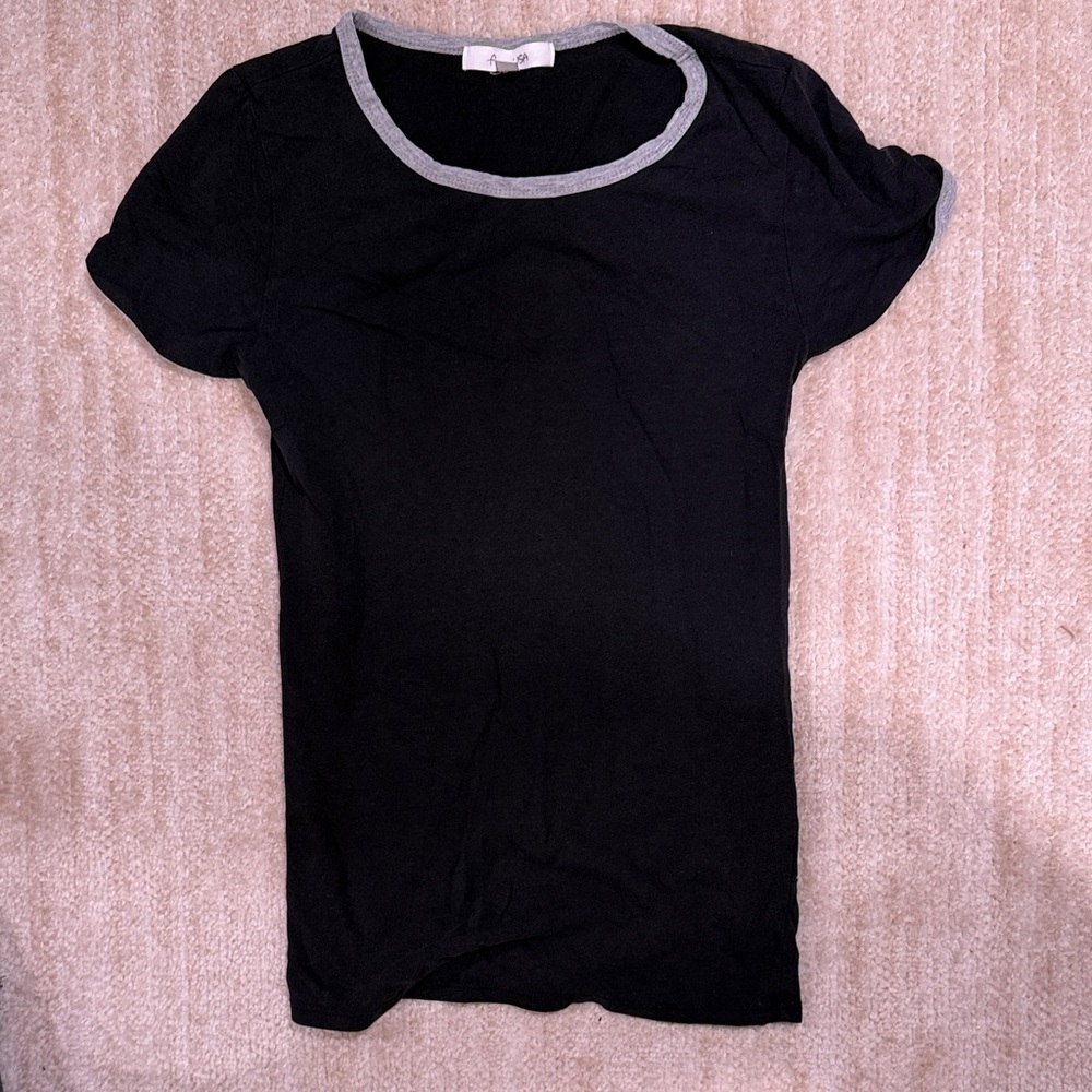 Active USA Black Tee with Gray Trim